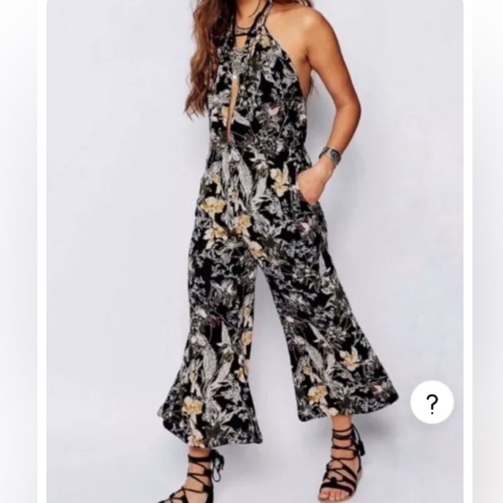 Free People Floral Print Jumpsuit